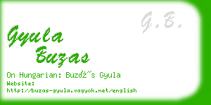 gyula buzas business card